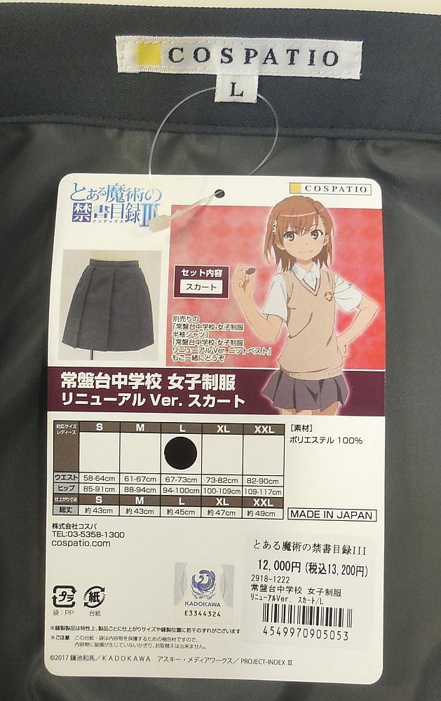 3とある魔術の禁書目録III常盤台中学校女子制服スカート (3).JPG